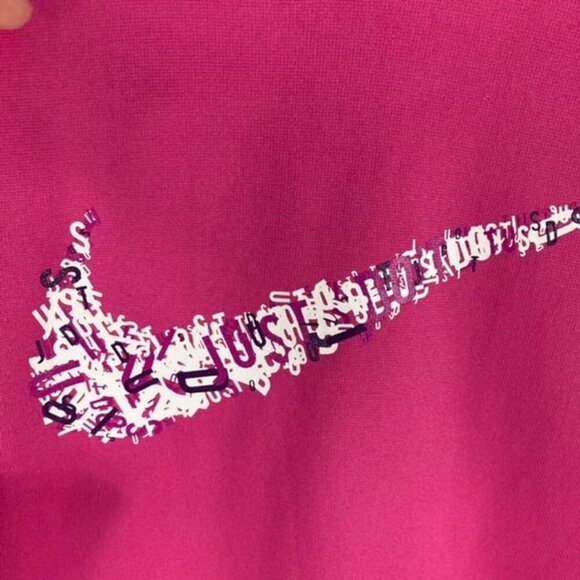 Womens Nike Therma Fit Scrambled Letter‎ Swish Hoodie Pink Green L - Picture 4 of 8